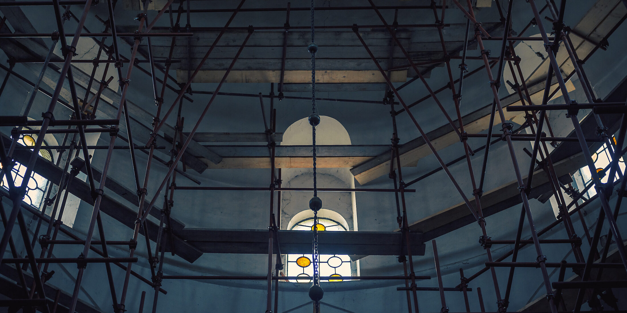 Orthodox church in Cacak town in Serbia. Interior restoration.